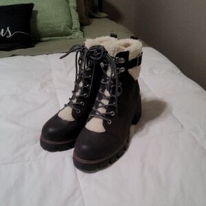 MIA Black and Cream Tiler Boots
